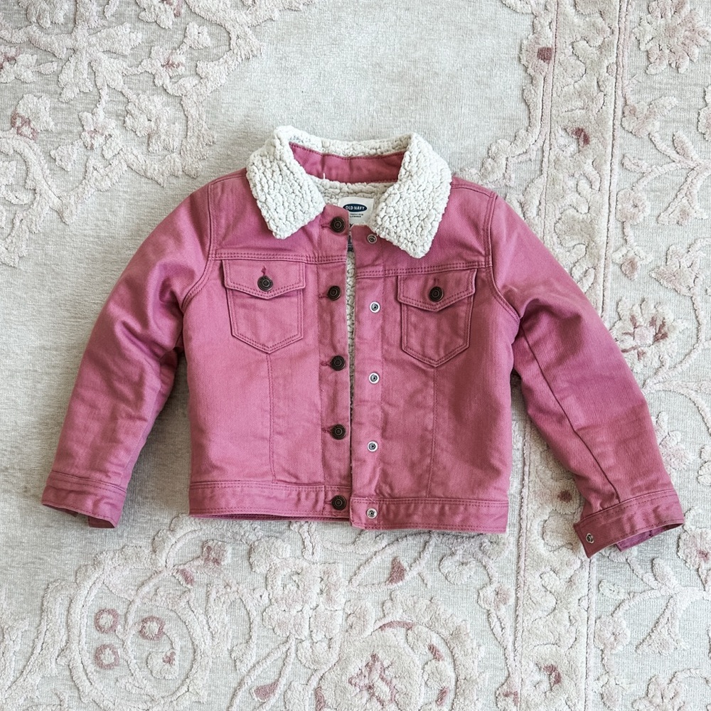 Kids Pink Sherpa-Lined Jacket